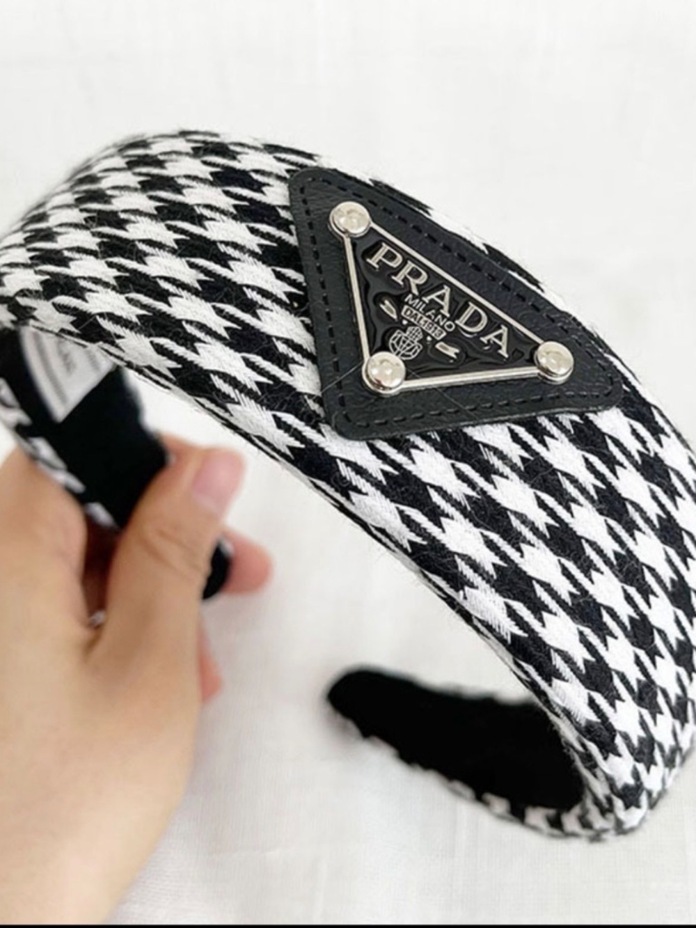 Houndstooth Black & White Headband NEW
